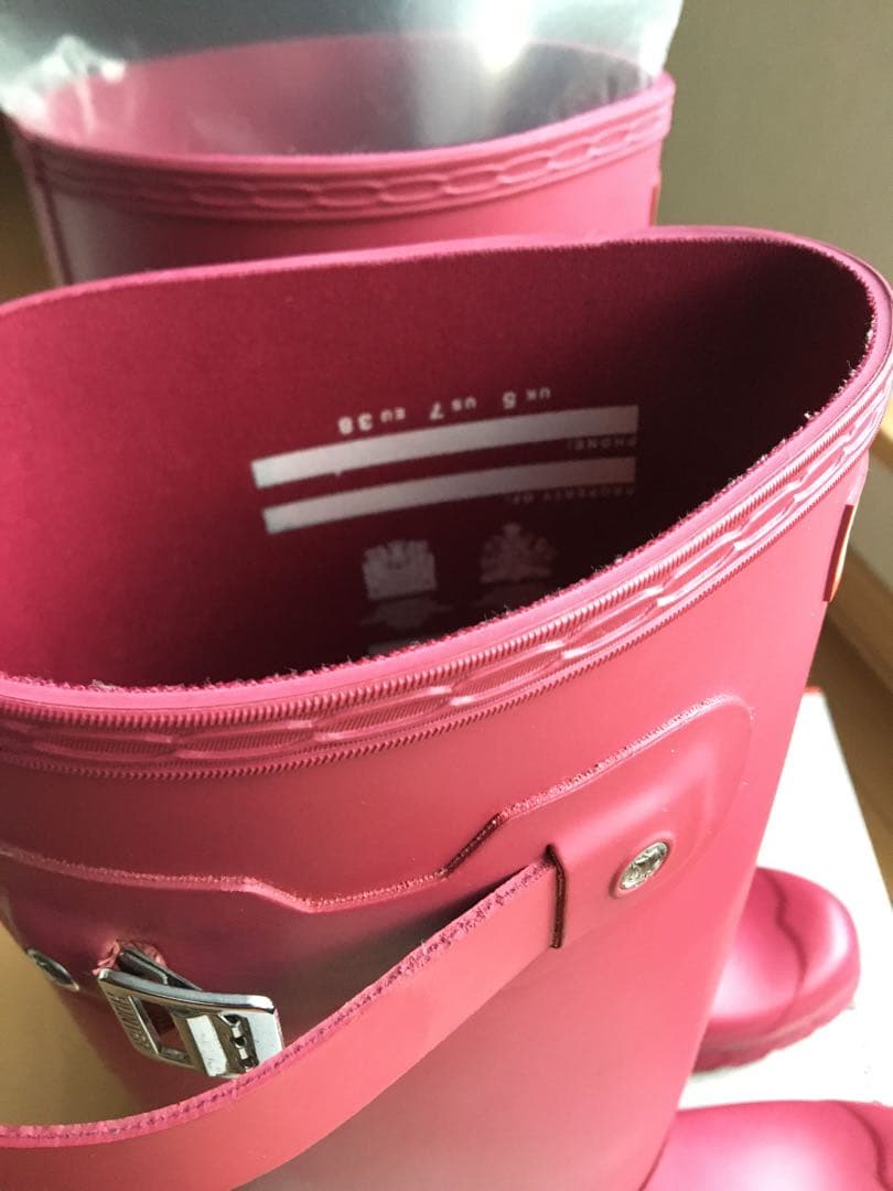 mmmmm　HUNTER レインブーツ　ピンク　UK5 24、24.5cm