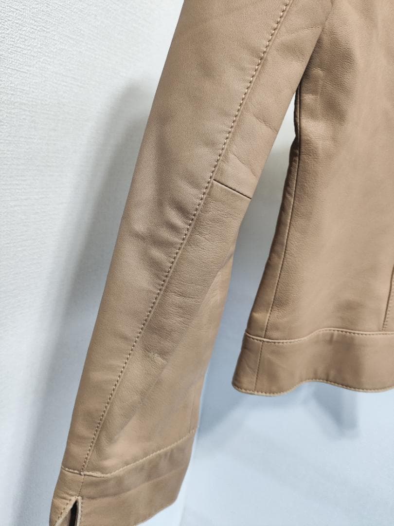 美品】ANAYI アナイ ラムレザー レザージャケット ベージュ 36 羊革