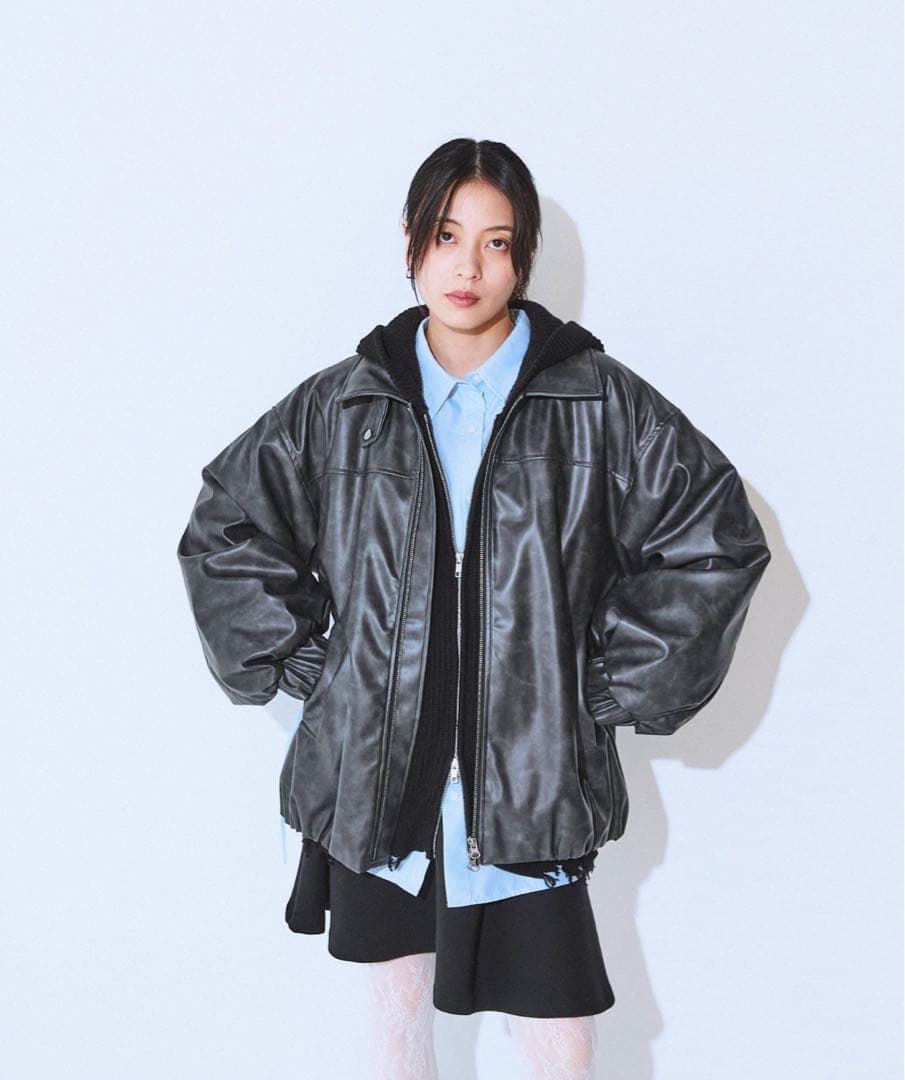 ヴィンテージパファーレザーブルゾン JEANASIS JEANASIS（ジーナシス） ブルゾン アウター ヴィンテージパファー