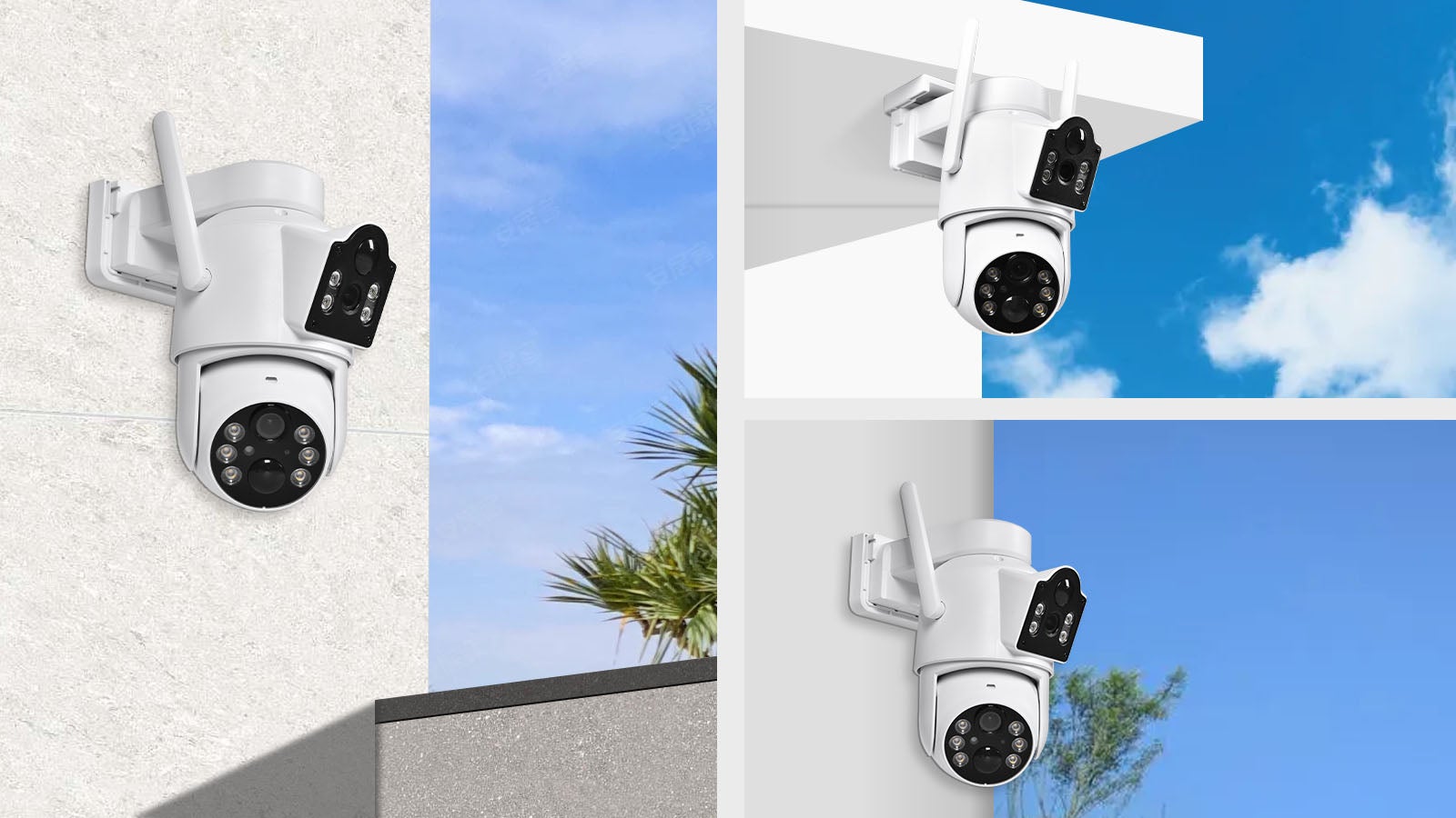 2つのカメラで全方位見守る！電源も配線工事も不要、高機能ワイヤレス