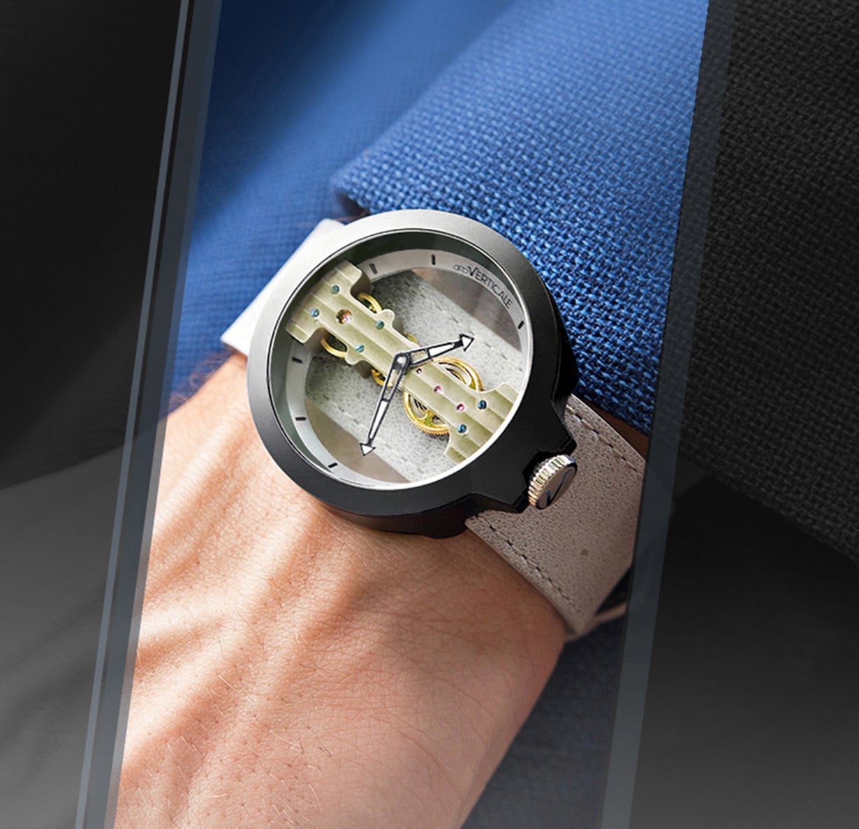 ミラノの工業デザイナー作革新的なクラシック手巻き時計attoVERTICALE