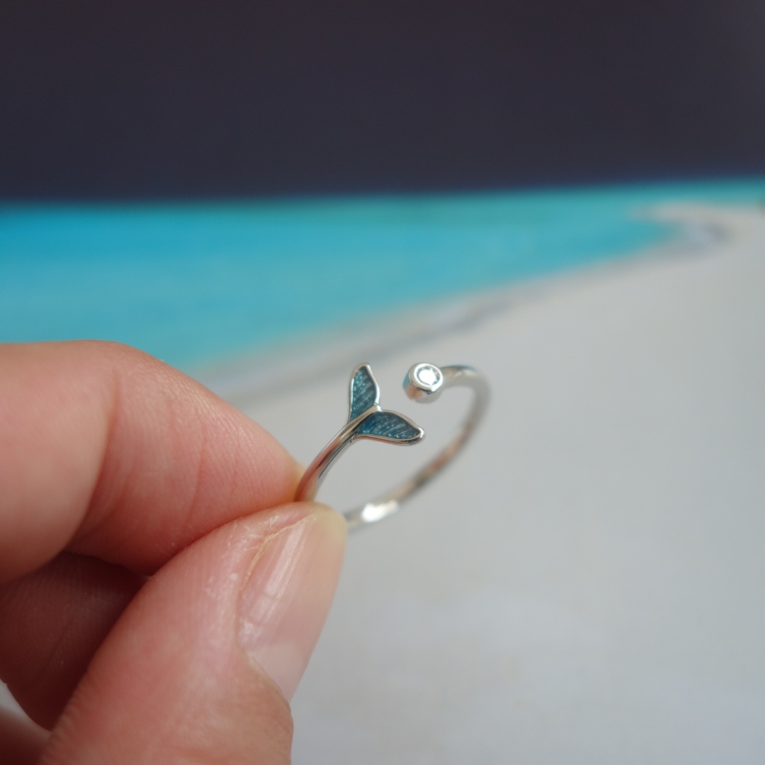 ё マーメイドテール リング 指輪 シルバー シルバー925 海 夏 水色