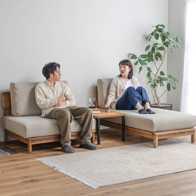 マナー④ スモールカウチソファ 幅173cm カバーリング ファブリック