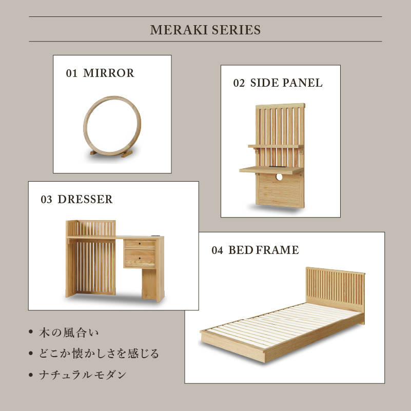 メラキ ベッドサイドパネル