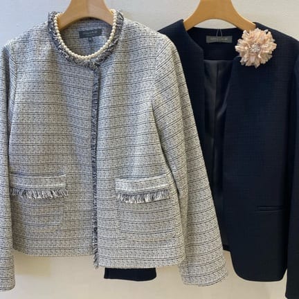 ラメ ツイードライク ノーカラージャケット ―セットアップ対応― ＜A