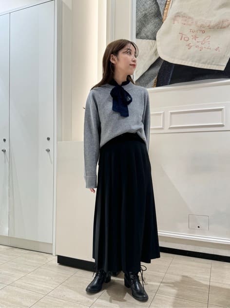 ダブルクロス プリーツ スカート ｜To b. by agnès b.（トゥービー