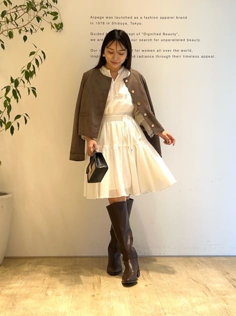 スタッフコーディネート】アシメタフタドッキングミニワンピース