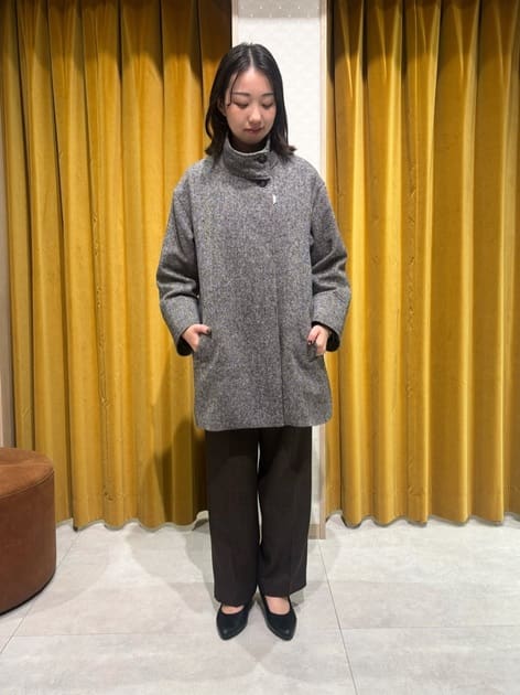 M．グレー ツイードラチネスーツ ワイドパンツ グレー/ブラウン