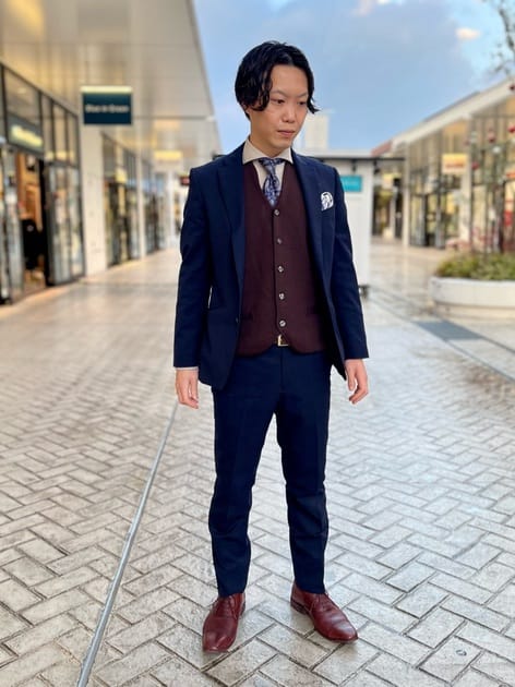 ベスト付き】ビエラスティコ スリーピーススーツ ネイビー | P.S.FA