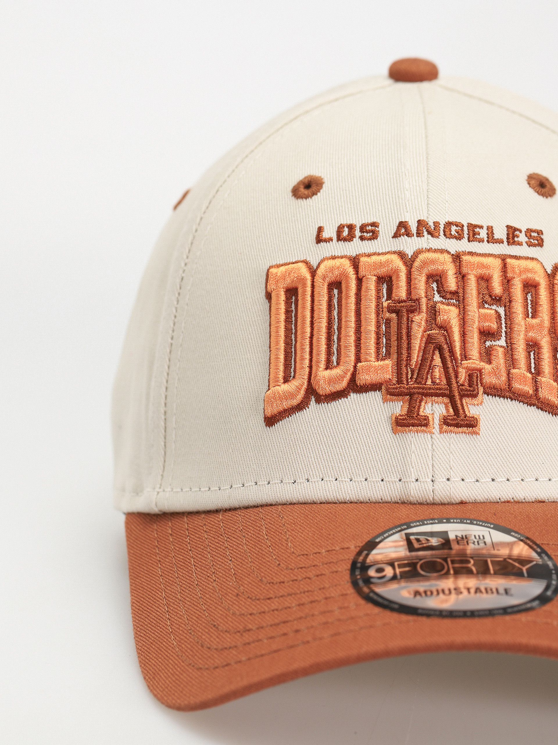 New Era White Crown 9Forty Los Angeles Dodgers Cap - brown (ivory)