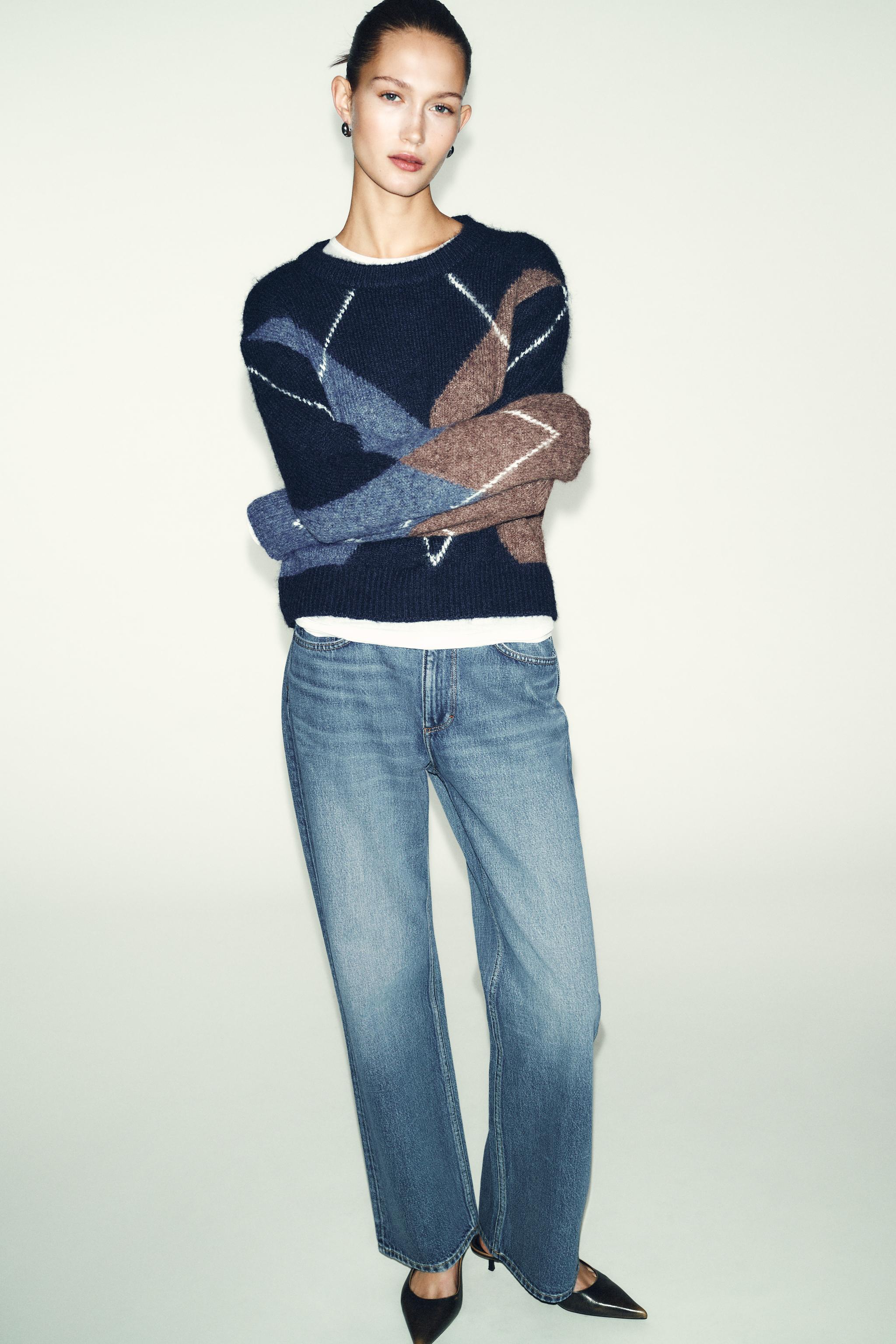 DIAMOND KNIT JUMPER - Navy blue | ZARA United States