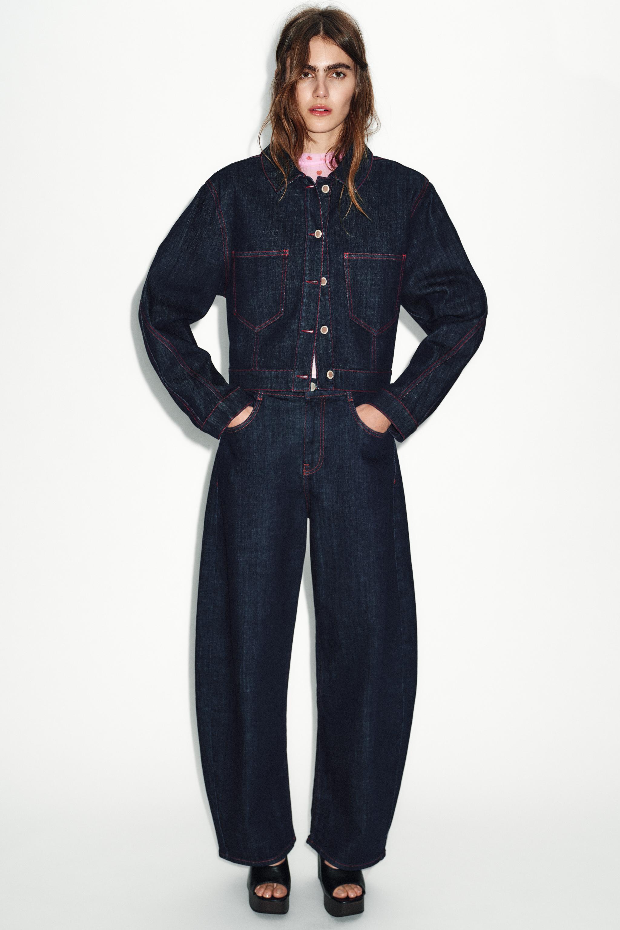 Z1975 ハイウエストバレルフィットデニムパンツ - ブルー | ZARA Japan