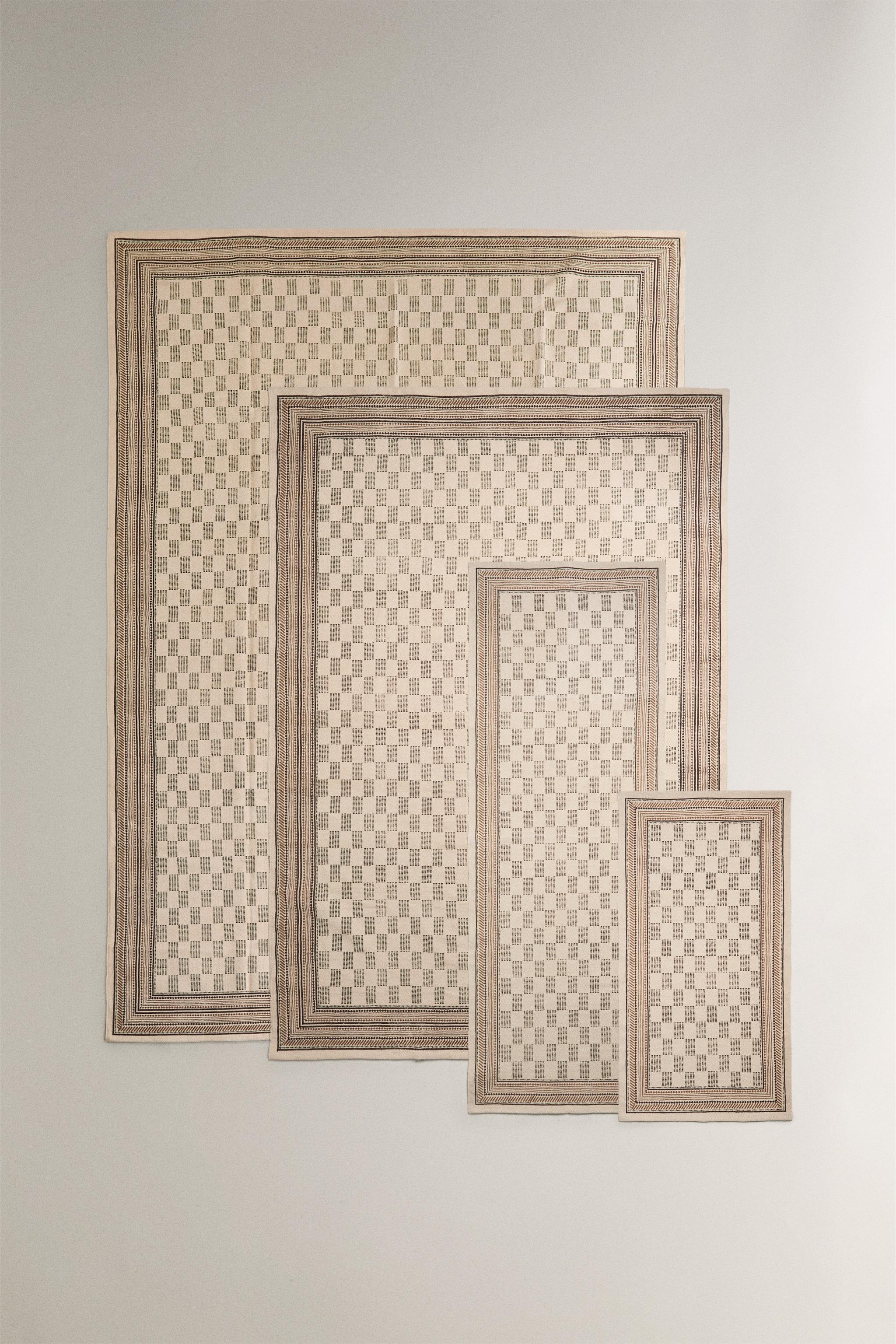 ブロックプリント コットンラグ - マルチカラー | ZARA Japan / 日本