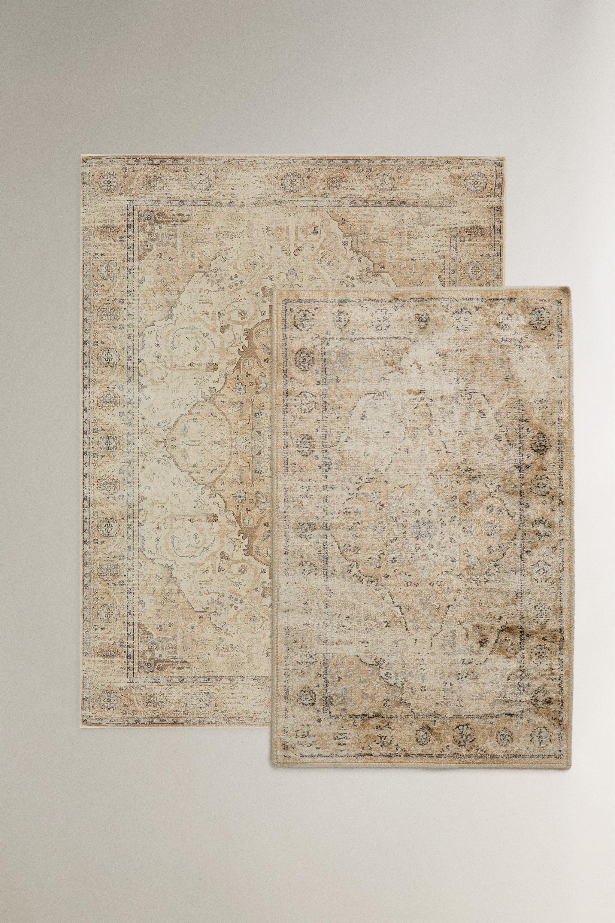 ヴィンテージ エフェクト ラグ - ブラウン | ZARA Japan / 日本