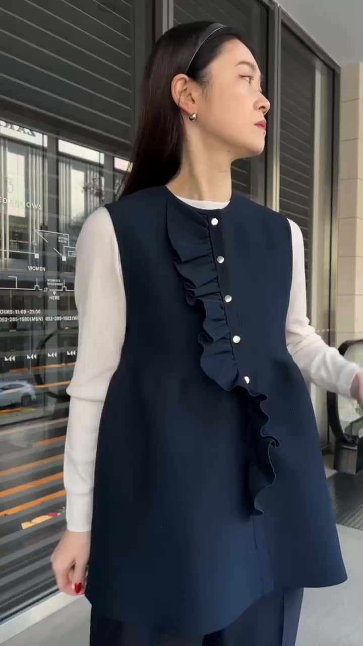 ユナイテッドアローズ ペプラムミニフリルニットベスト