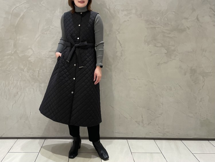 今欲しいのは、即旬顔に導く＜ドットボタンキルティングロングジレ