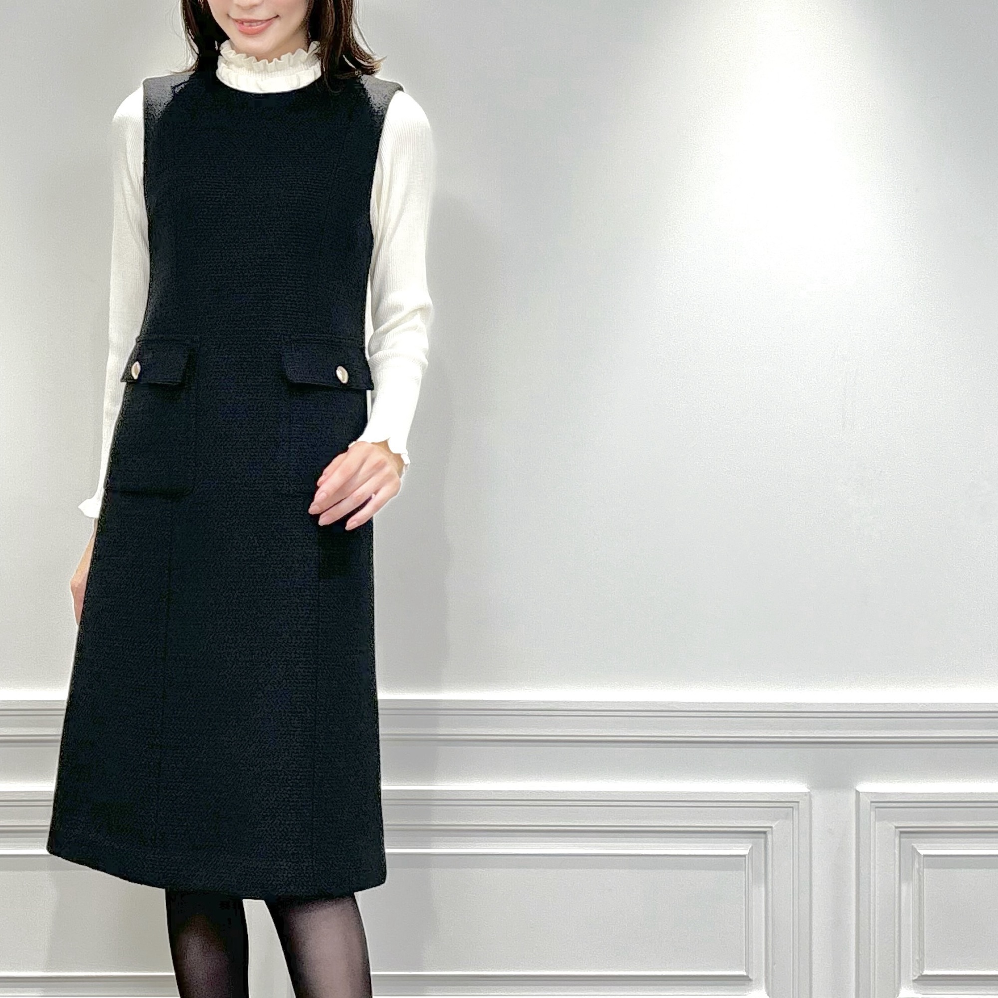 先週の人気アイテム＜フラップポケットツイードワンピース＞の