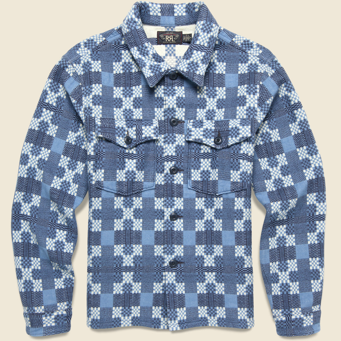 Jacquard Regiment Overshirt - Blue