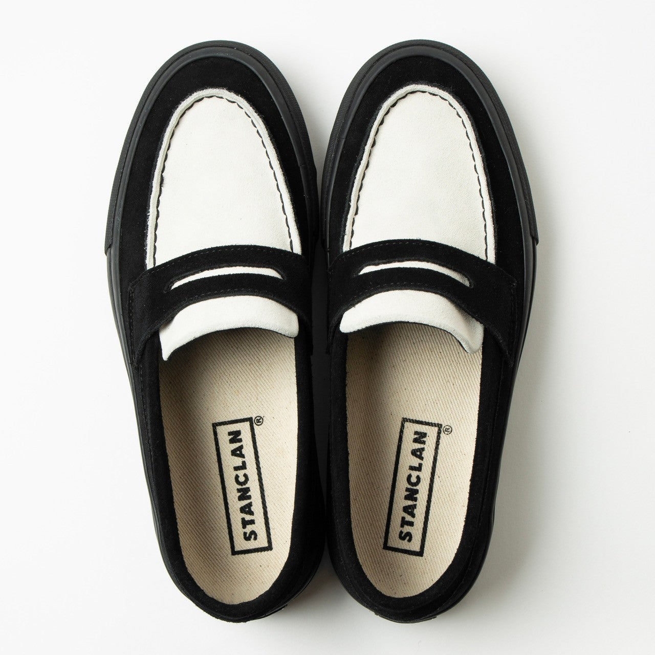 PENNY Suede Black x White Conbi | バイカラーローファースニーカー