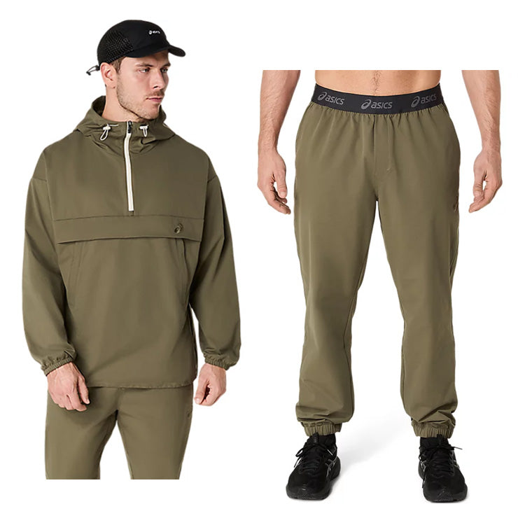 アシックス プルオーバージャケット ロングパンツ 上下セット ダブル