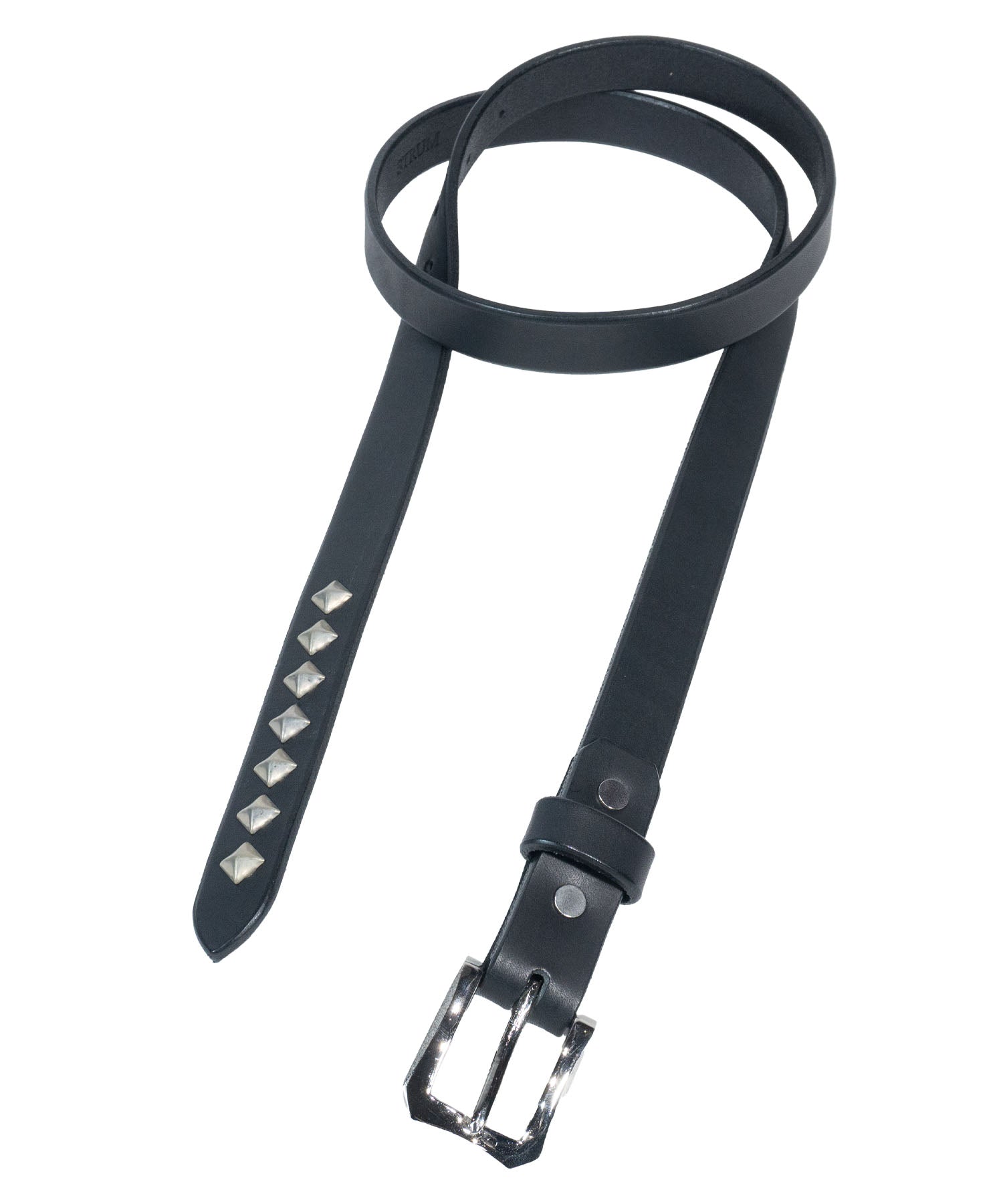 フルタンニンピット鞣し ステアハイド ベンズ ナローベルト スタッズ