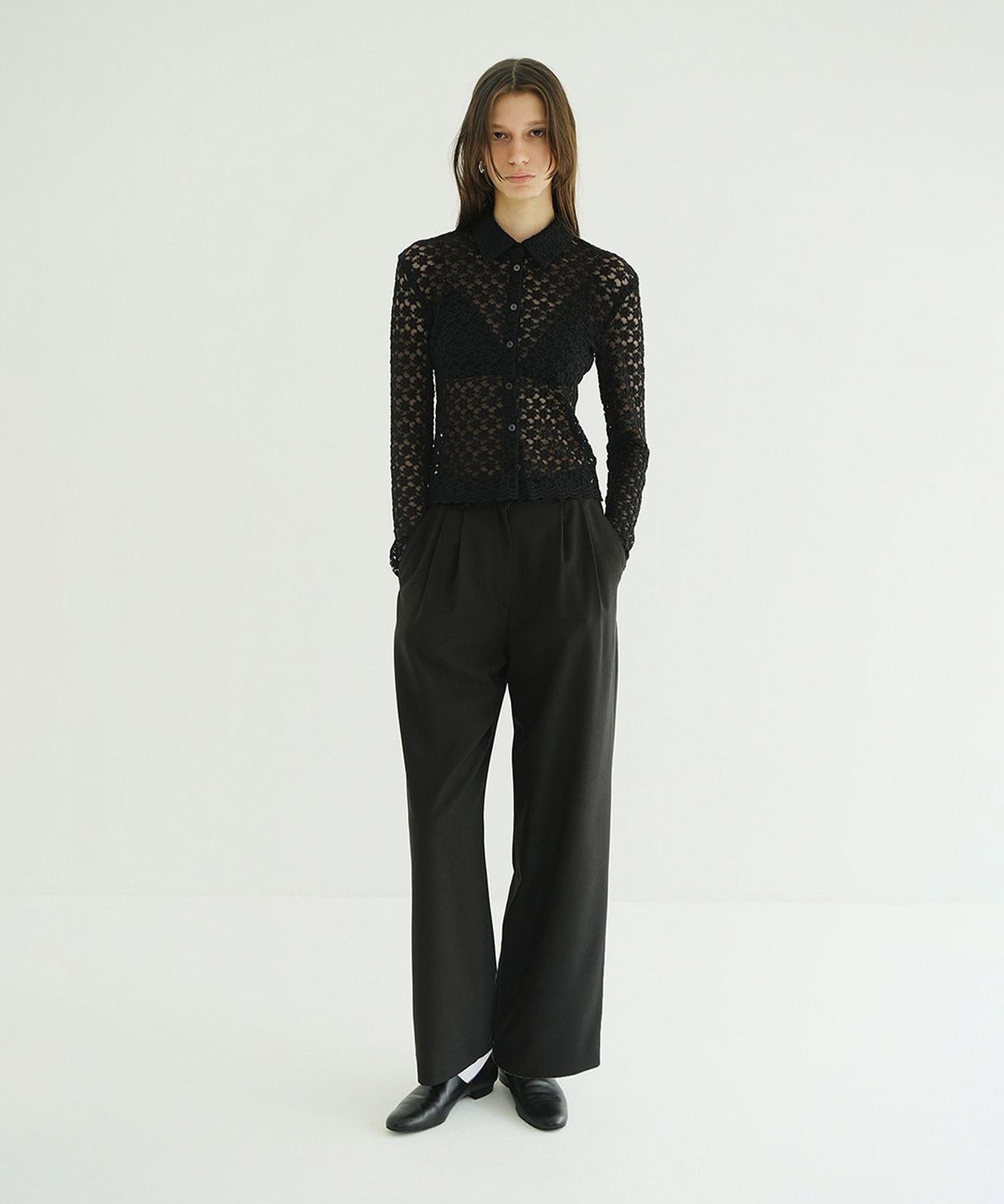 3D FLOWER LACE SHIRT(2 BLACK): CLANE: WOMENS｜ STUDIOUS ONLINE公式