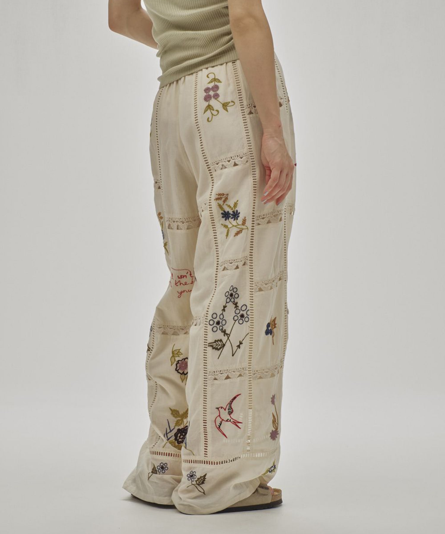 Embroidery Patchwork Trousers(36 ECRU): TODAYFUL: WOMENS