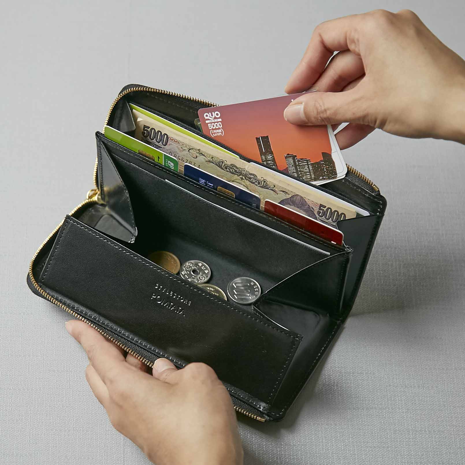 POMTATA/PAR8 L-zip ギャルソン長財布 -【当店限定】大容量で薄い！L