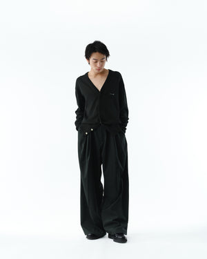 SUPER140 3TUCK BAGGY TROUSERS .14【BLACK】 – SUBLATIONS
