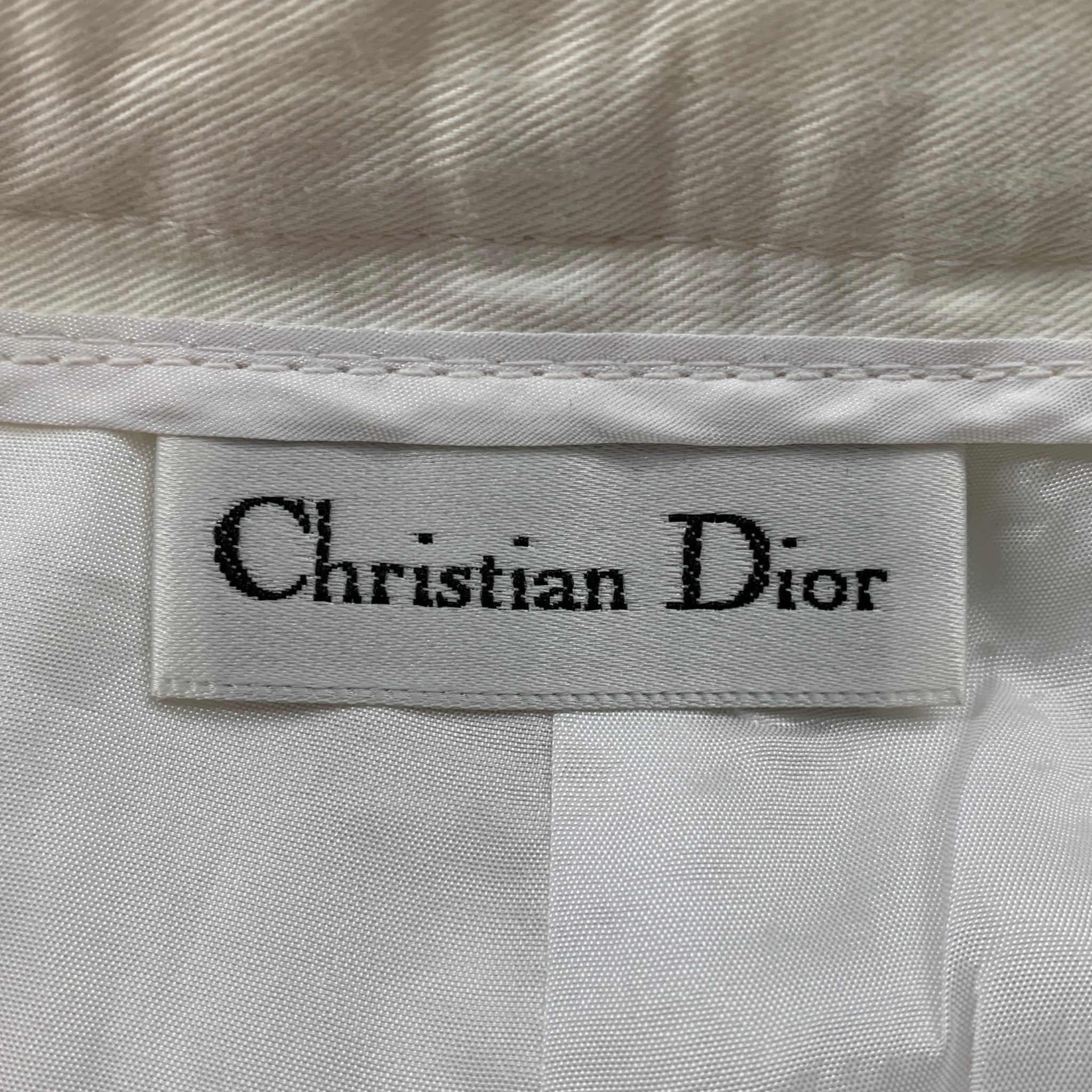 CHRISTIAN DIOR Size 31 White Pleated High Waisted Wide Leg Dress