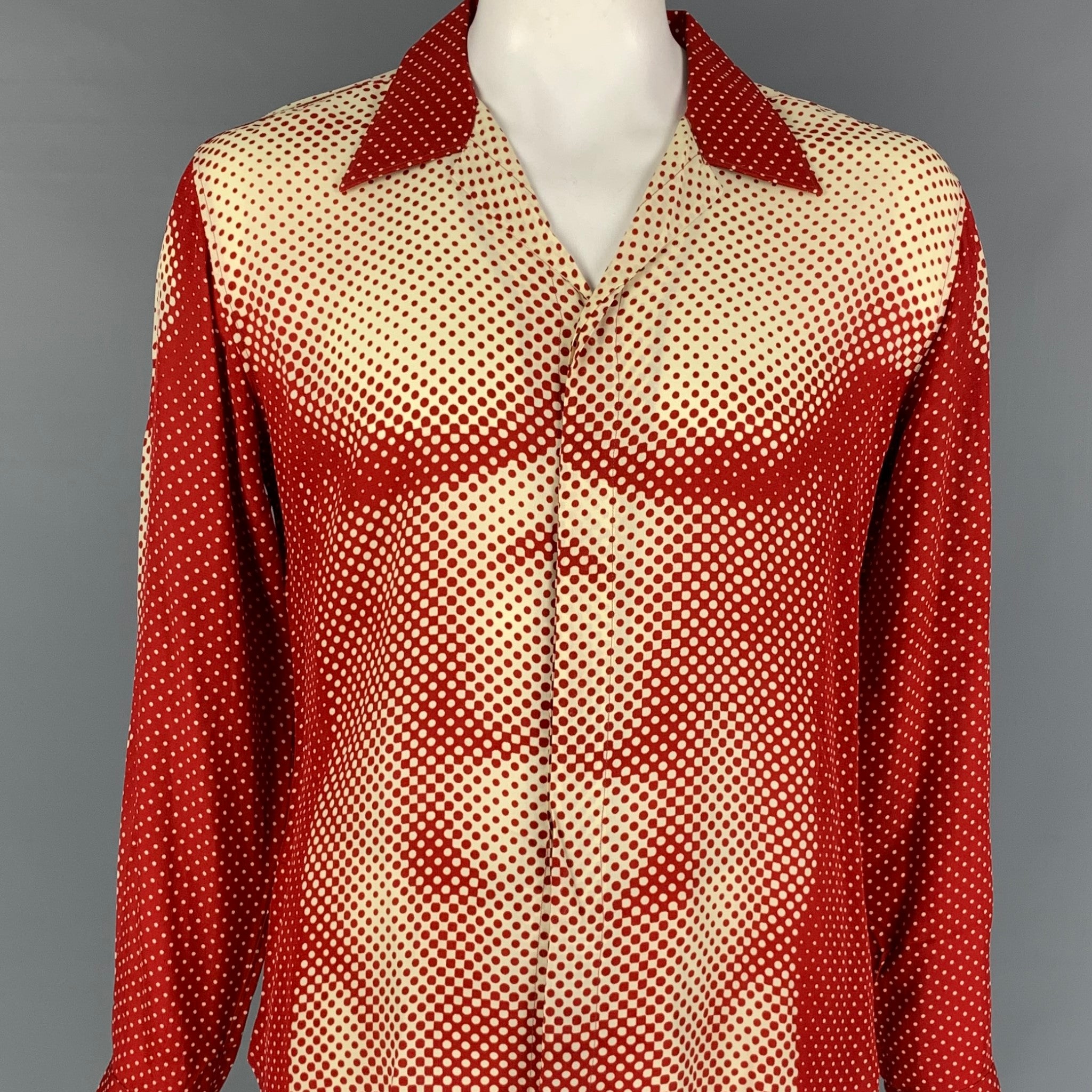 JEAN PAUL GAULTIER Spring 1996 Size L Red Beige Trompe l'œil Torso