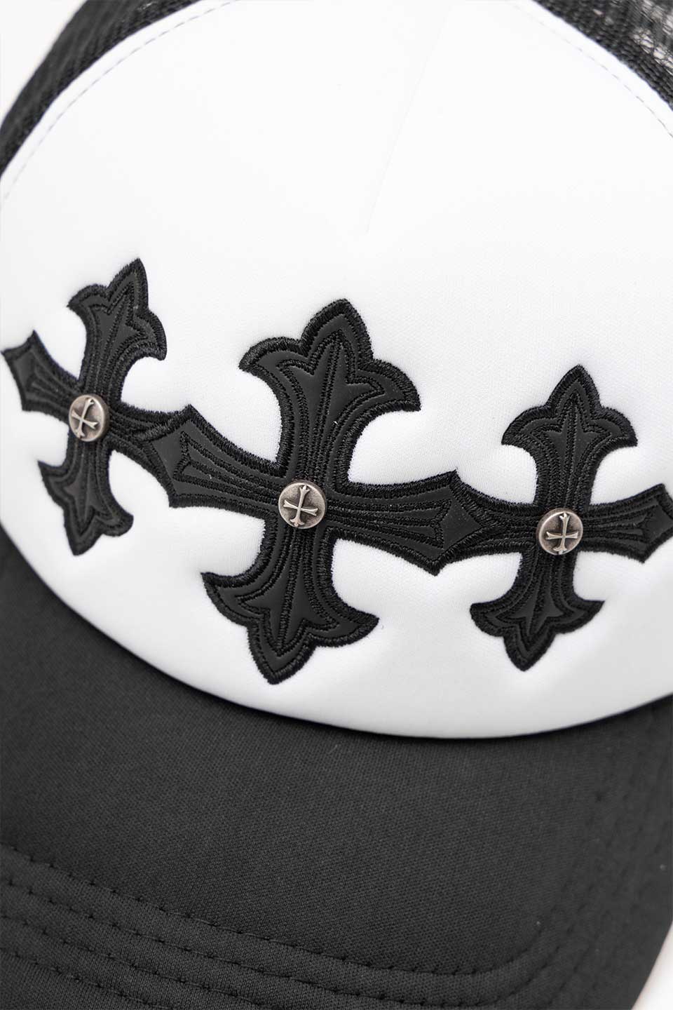 Cross Leather Patch Mesh Cap｜SUPPLIER｜キャップ