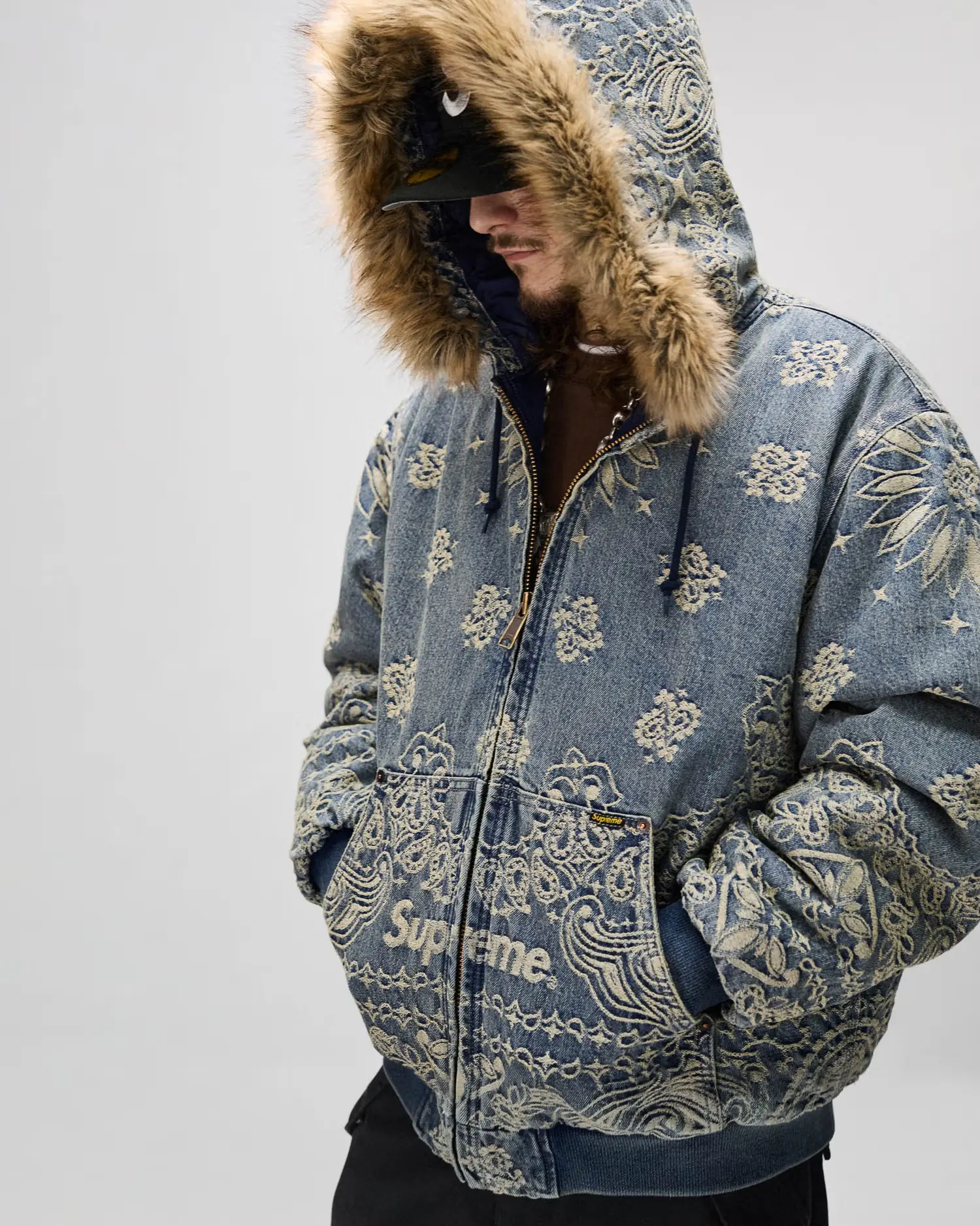 Bandana Jacquard Denim Hooded Work Jacket | Supreme 25ss