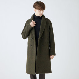 SL】ウールブレンド ラグランダブルチェスターコート/ブラウン/RE