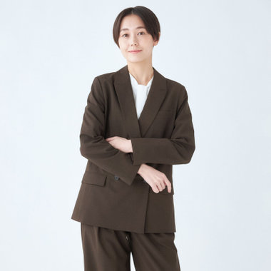 発送在庫あり】【SL】【年間】4釦1掛けダブルジャケット/ブラウン