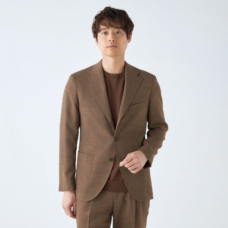 RBC】【春夏】3釦段返りジャケット/ブラウン/パッチポケット（JSJ2452