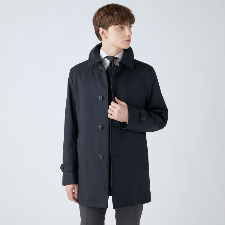 発送在庫あり】【SL】レイヤードスタンドカラーコート/ネイビー