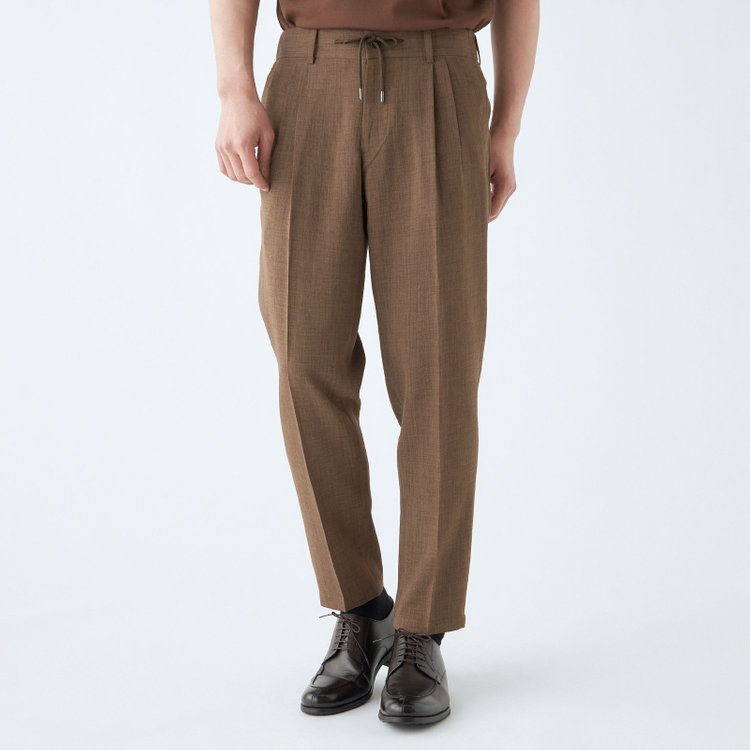 RBC】【春夏】2タックテーパードパンツ/ブラウン/ドローコード