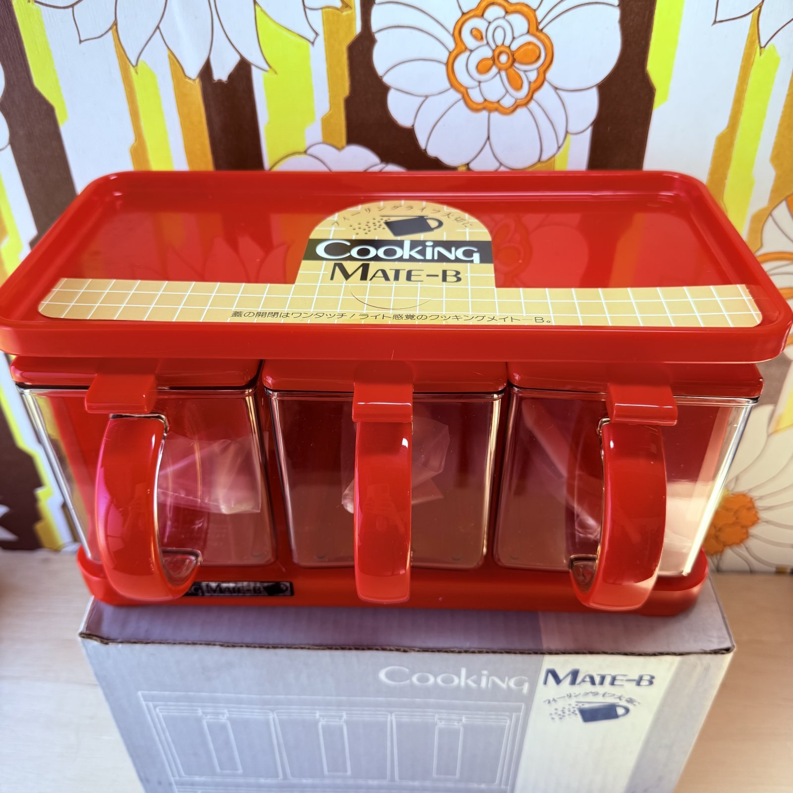 アスベル cookingmate－B 三連調味料ケース レッド