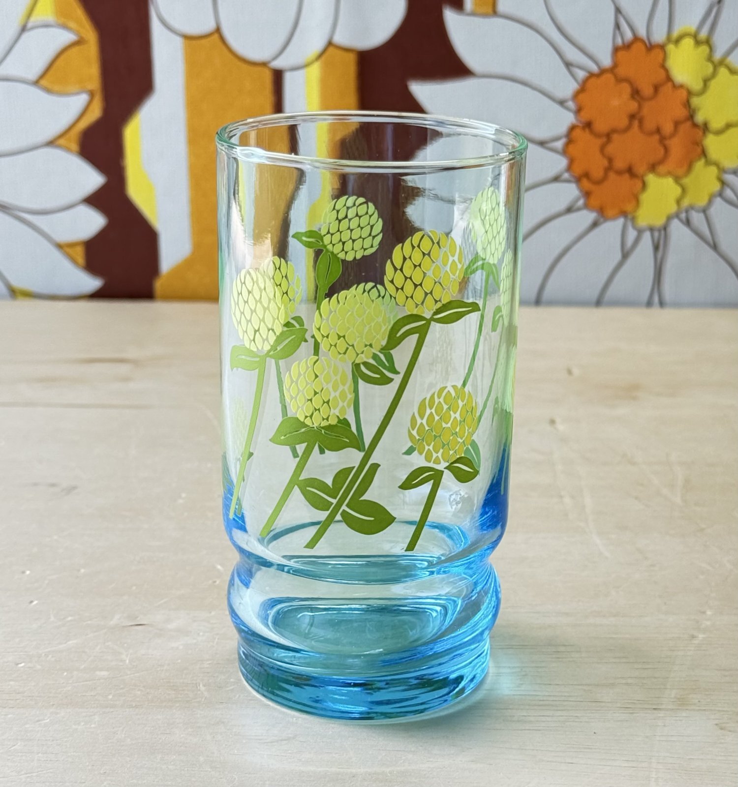 ADERIAアデリア アレンジ9 あざみ ブルーガラス 花柄