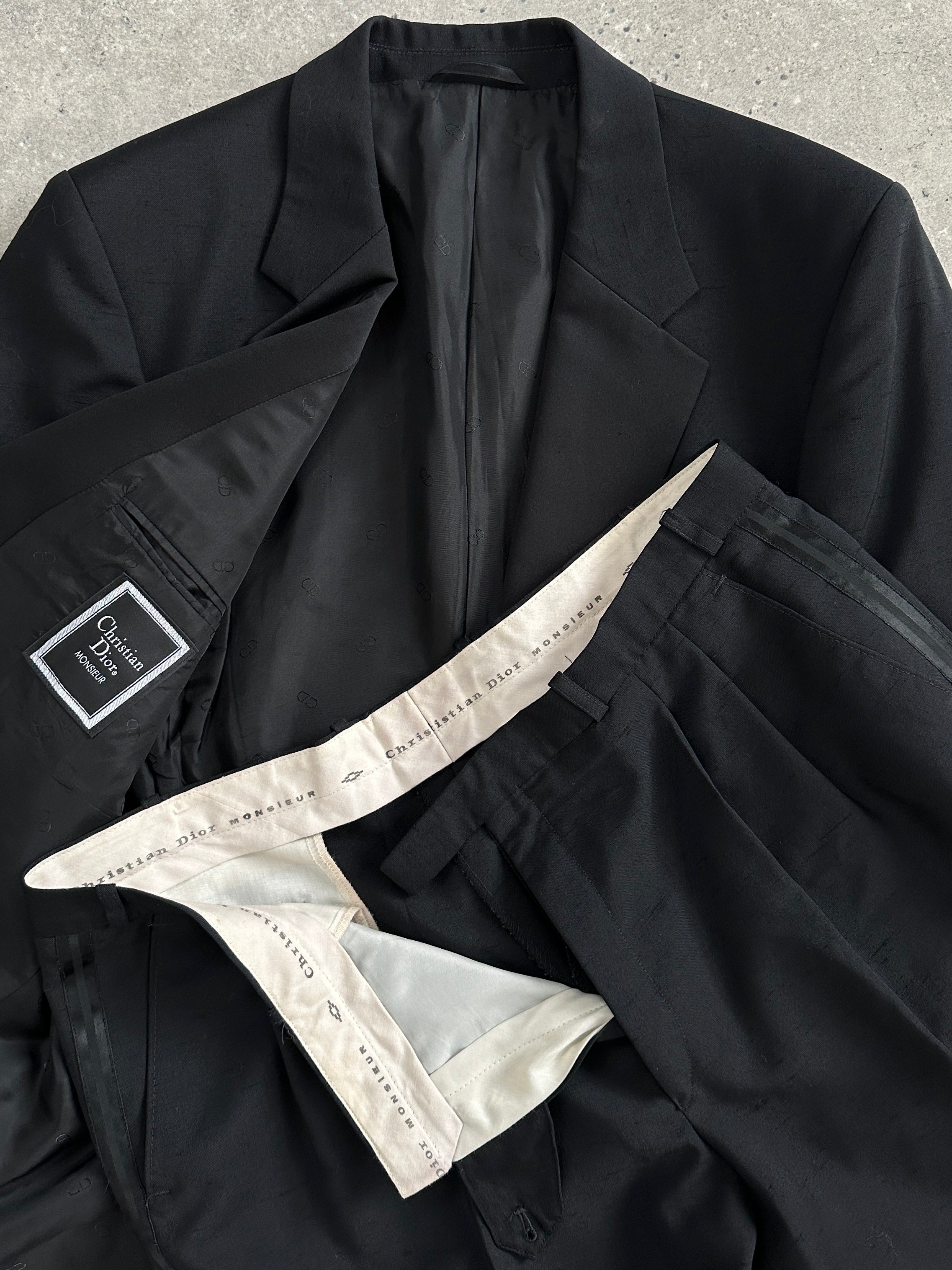 Christian Dior Monsieur 1990s Tuxedo Pure Wool Single Breasted Suit -